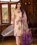 Shabnam Peach Lilac Floral Unstitched Lawn 3Piece