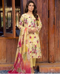 Basant Yellow Floral Unstitched Lawn 3Piece