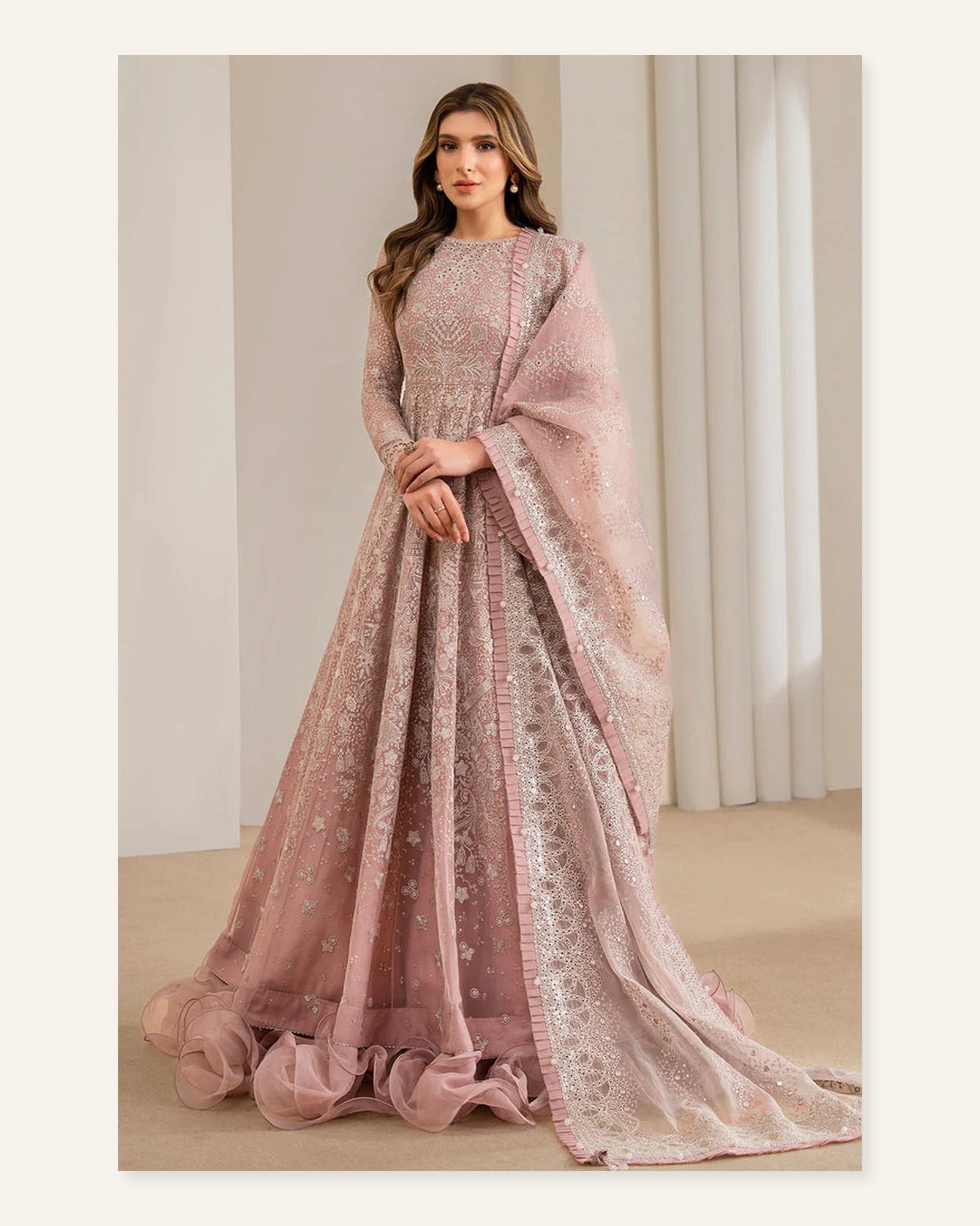 Blush Rose Embroidered Unstitched Ensemble