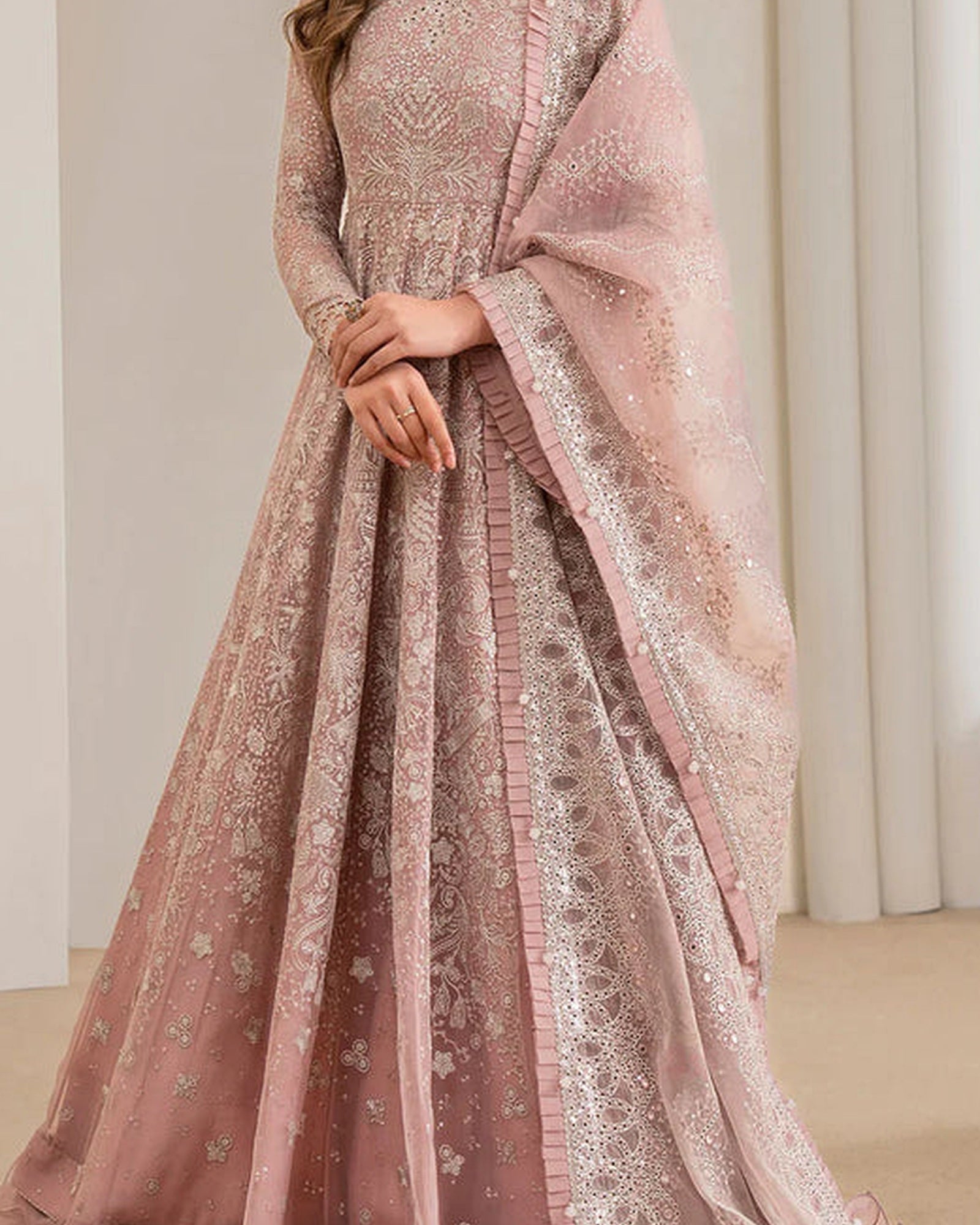 Blush Rose Embroidered Unstitched Ensemble
